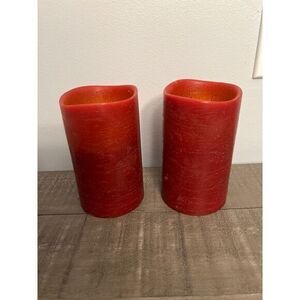 Enjoy‎ Lighting maroon flame less battery candles 4.5"x3"